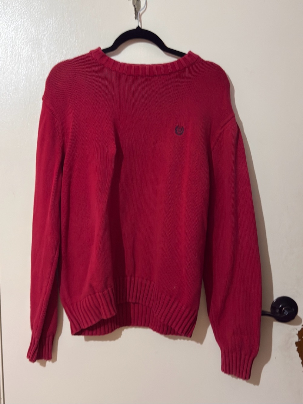 Champs Red Crewneck Sweater with Subtle Logo